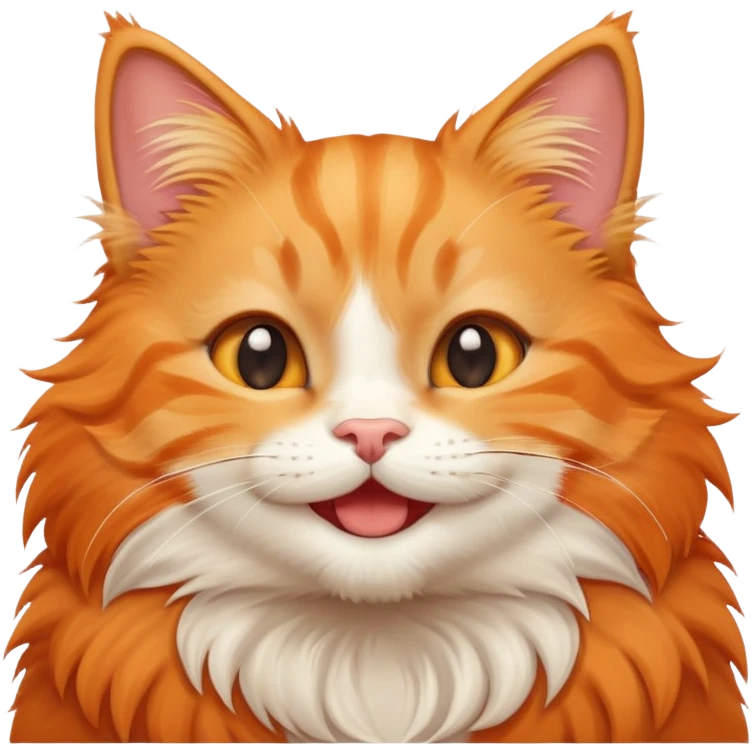cute orange kitty with big smile emoji