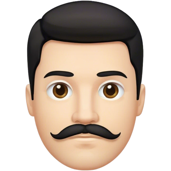 white guy black straight hair with mustache and goatee emoji