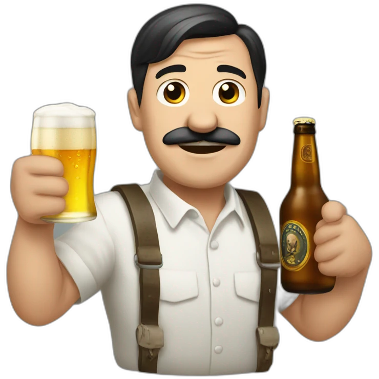 adolf h with a beer emoji