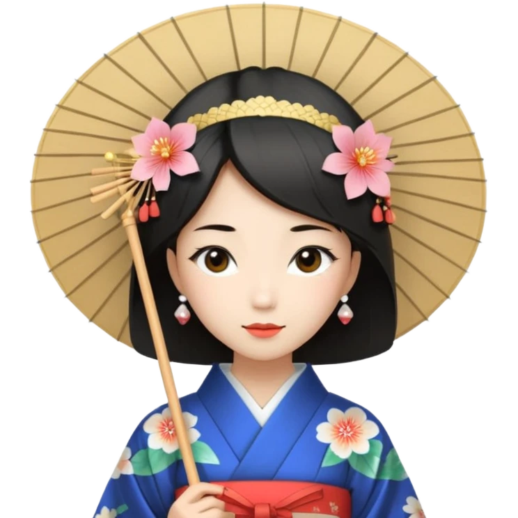 Japanese Princess  with paper umbrella emoji