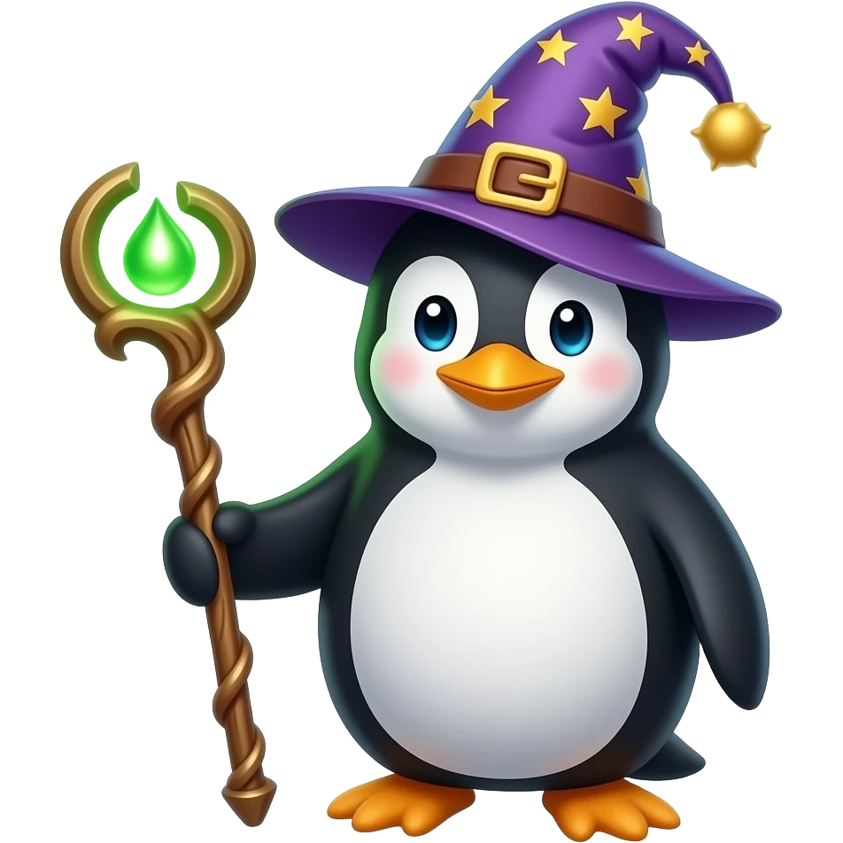 Penguin Wizard emoji