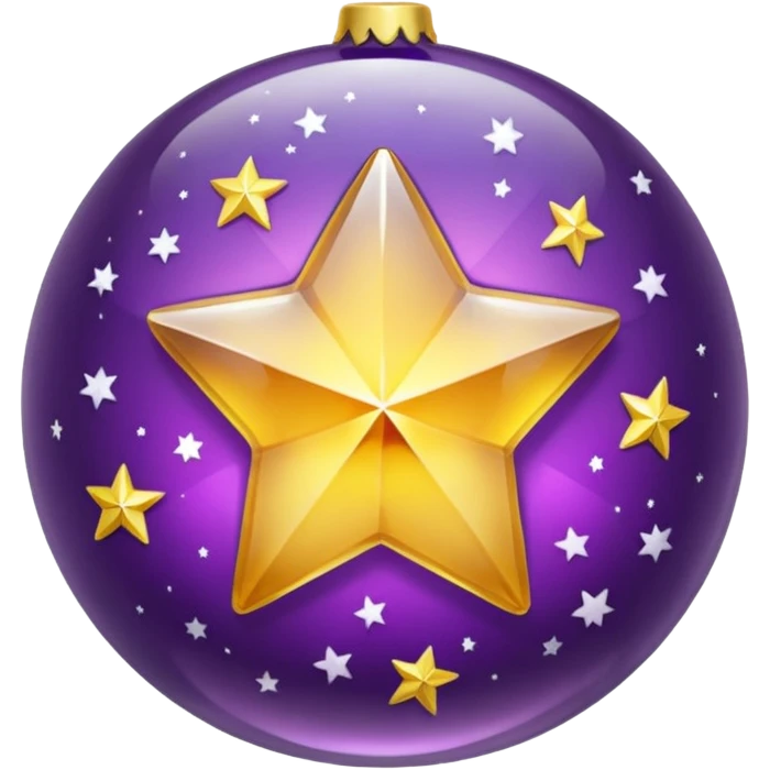 Bola de cristal roxa com estrela dourada brilhante dentro emoji