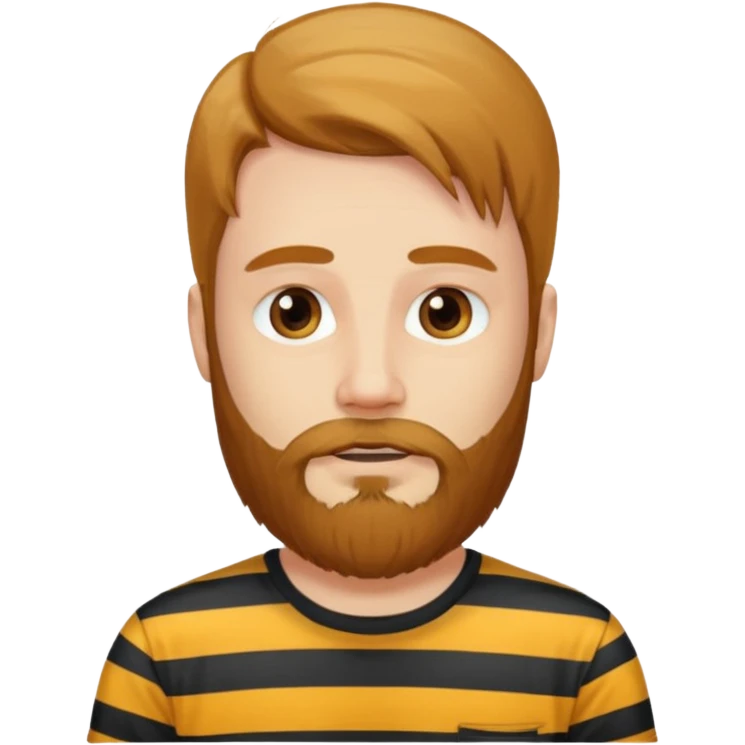 man with long hair and beard wearing vertical striped t-shirt emoji