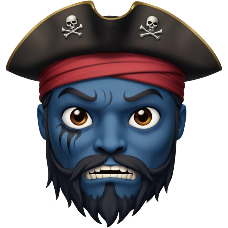 Un pirate qui fait peur uniquement bleu et noir emoji