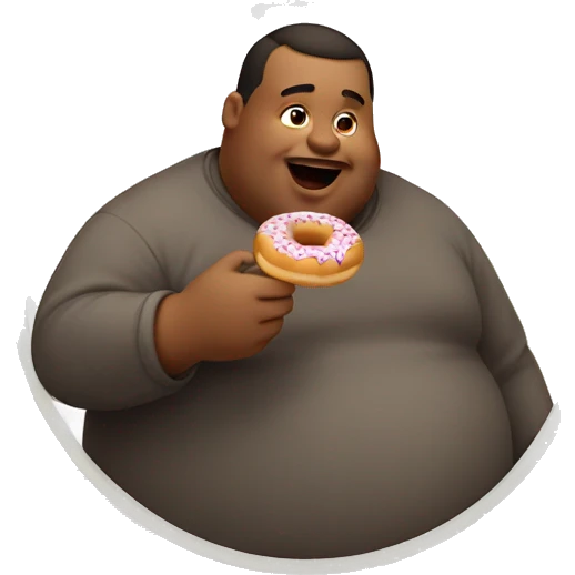 Fat guy eating a doughnut  emoji