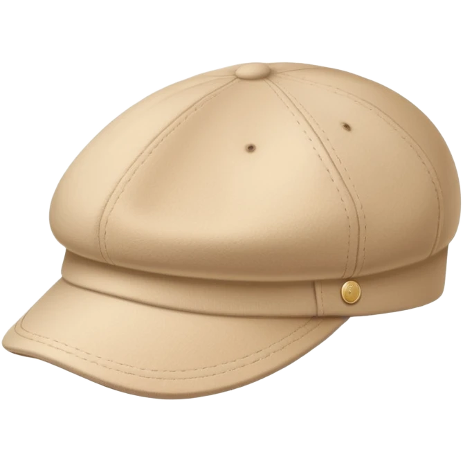 Single beige Kangol 504 flat cap hat, isolated object, iOS emoji style, no person wearing it, light tan color emoji