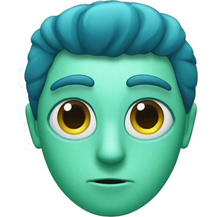 discover face with blue green owl head emoji
