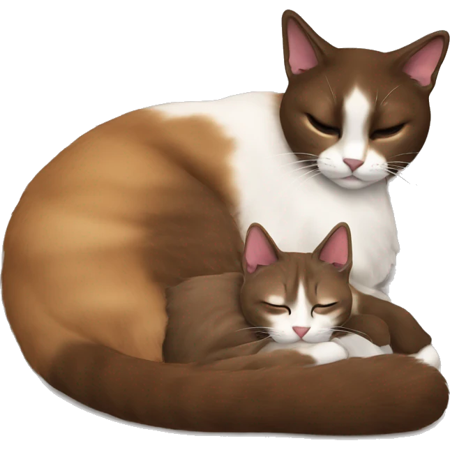 brown snowshoe cat sleeps with girl  emoji