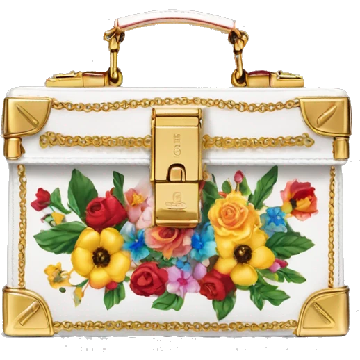Dolce and Gabbana small box bag with colourful print and golden detais  emoji