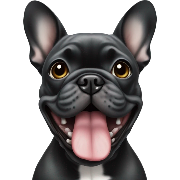Black brindle French bulldog with grey on his mouth emoji