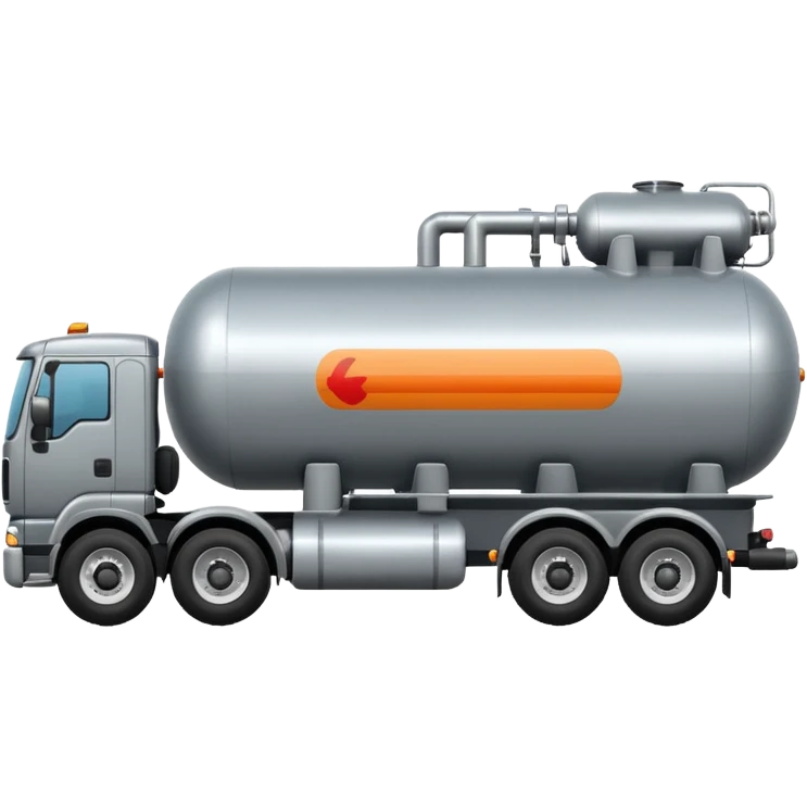 side view of a natural gas tanker truck emoji