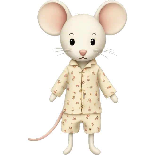 maileg fabric mouse in pajamas emoji