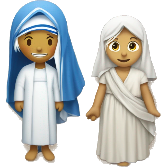 Mother Teresa and Virgin Mary are with us
Barefoot, as if on a blade, walked on the ground emoji