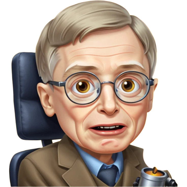 make an emoji of stephen hawking smoking weed, rolling his eyes like undertaker and spitting flames, with laser eyes  emoji
