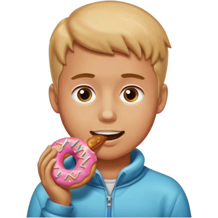 boy eating doughtnut emoji