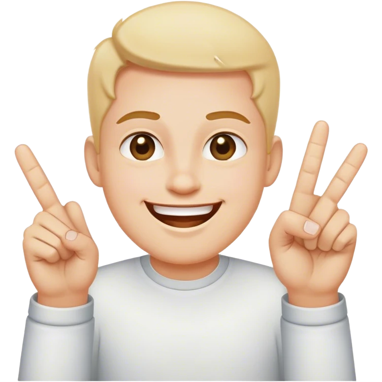 A happy face with two middle fingers  emoji