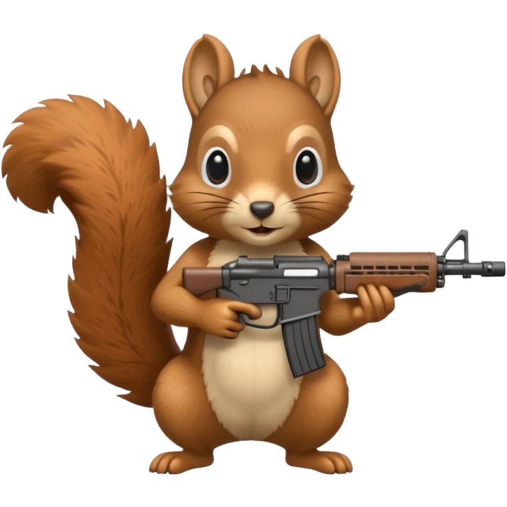 Squirrel holding m4 rifle emoji