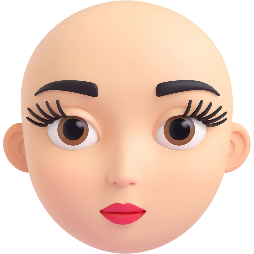 rizz face with prominent eyelashes, expressive, playful emoji