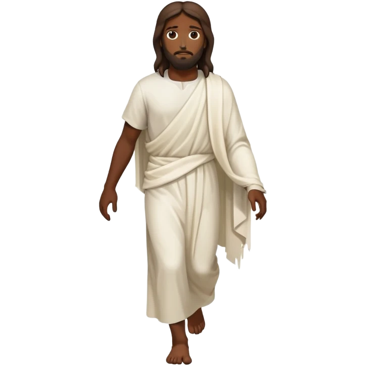 Dark skin christ Jesus injured walking emoji