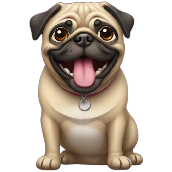 Happy senior Pug emoji