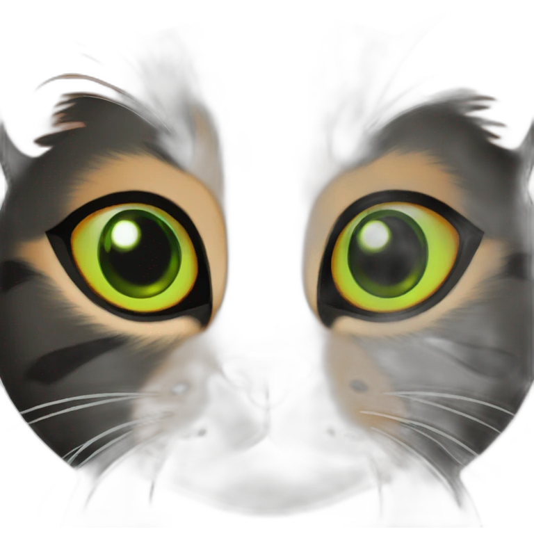 Black and Orange cat with green eyes emoji