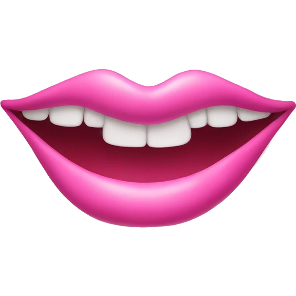 PINK SMILING LIPS emoji