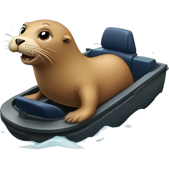sea lion driving emoji