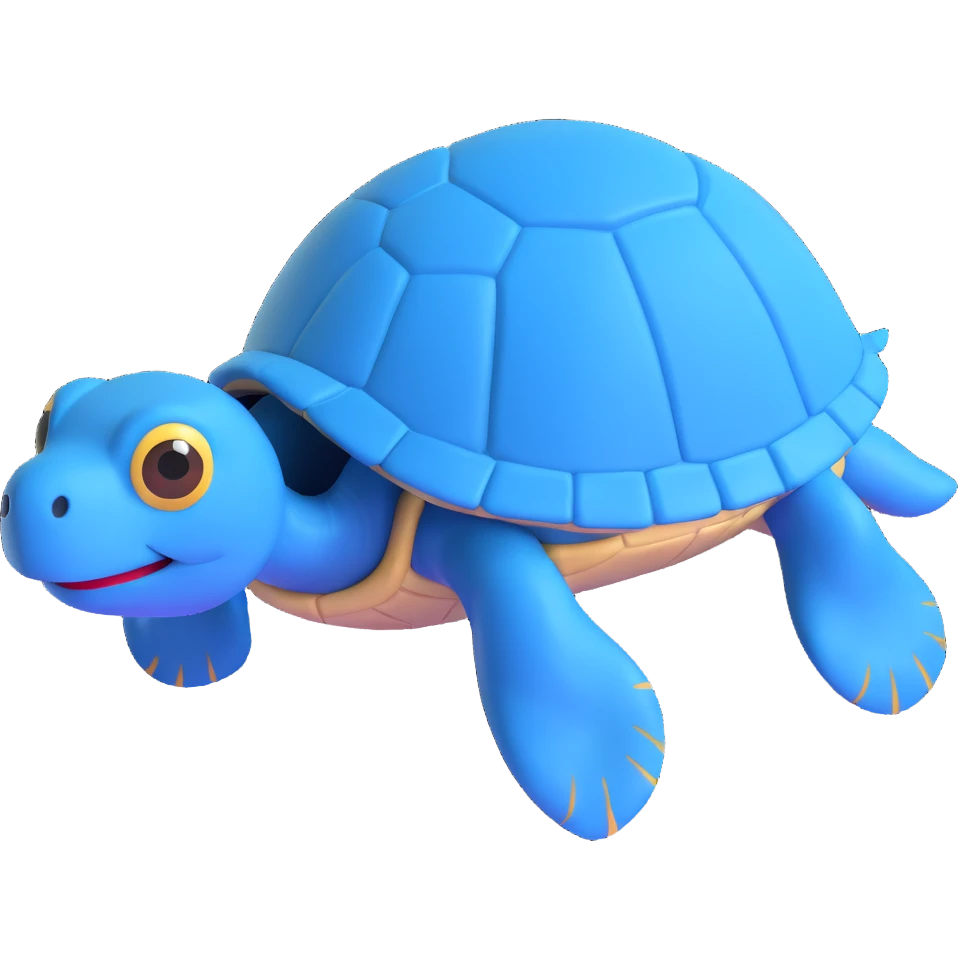blue turtle, 3d style emoji