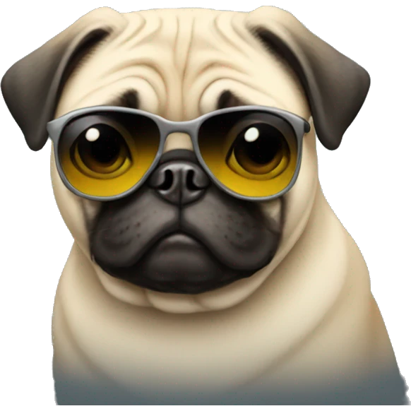 Pug with sunglasses emoji
