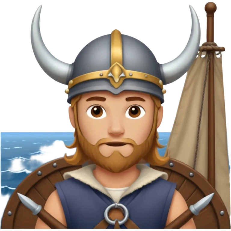 Young viking sailor on ship deck emoji