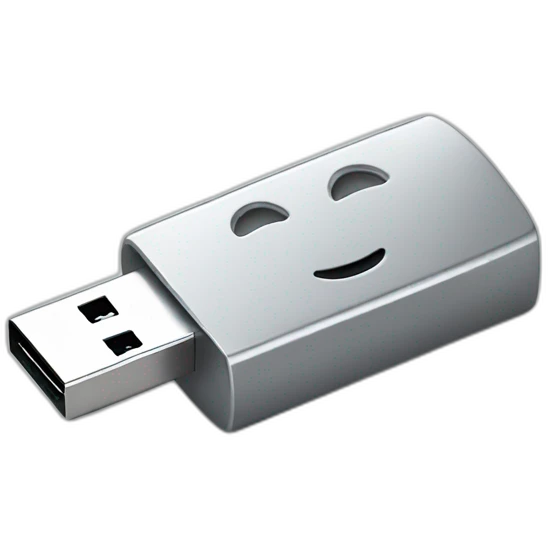 silver usb stick happy emoji