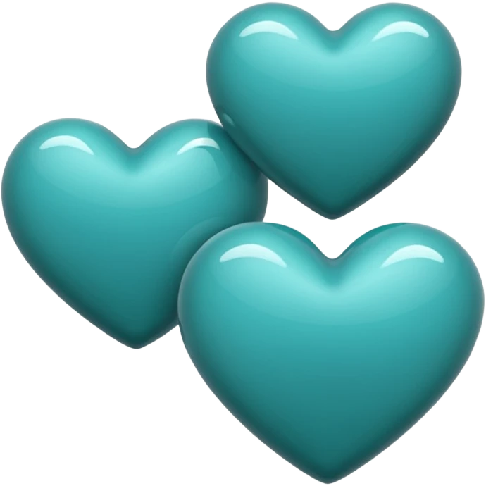3 hearts that are teal in color emoji