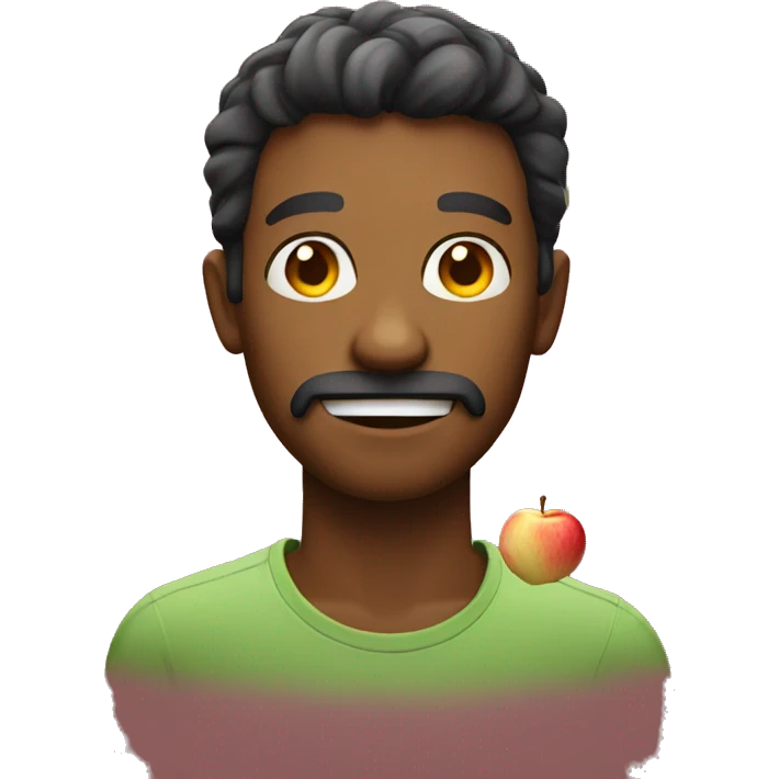 a man that he eat apple emoji