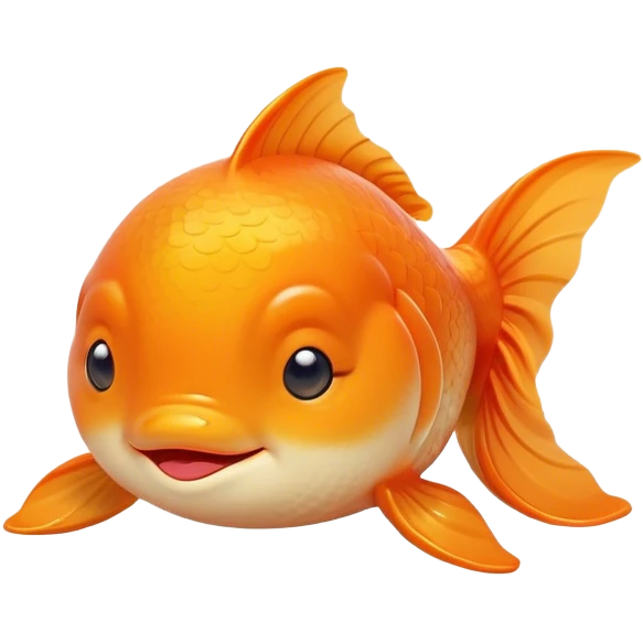Meme-Worthy Cute Sleeping Orange Goldfish Portrait Emoji, Head resting peacefully with a contented smile, showcasing a streamlined, graceful body with a luxuriously soft vibrant orange hue, eyes closed in a serene, floating nap, Simplified yet hilariously adorable features, highly detailed, glowing with a soft, drowsy light, high shine, relaxed and utterly lovable, stylized with an air of playful laziness, bright and heartwarming, soft glowing outline, capturing the essence of a comically sleepy goldfish, so meme-worthy it feels like it could instantly become the next viral sensation of adorable slumber! emoji