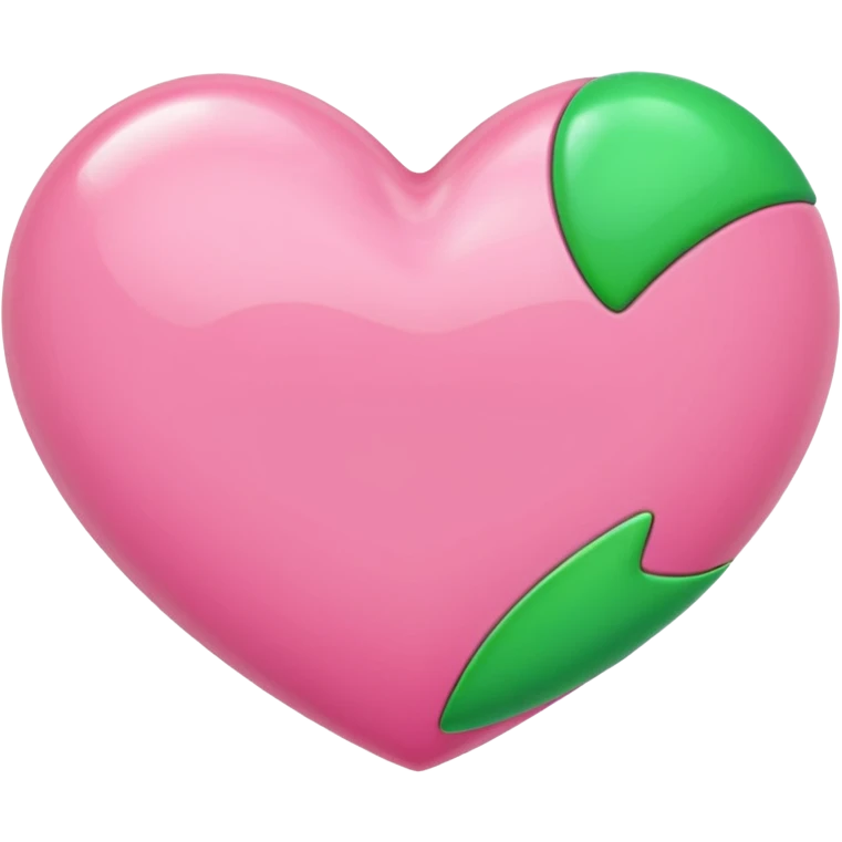 Pink heart with smaller green heart emoji