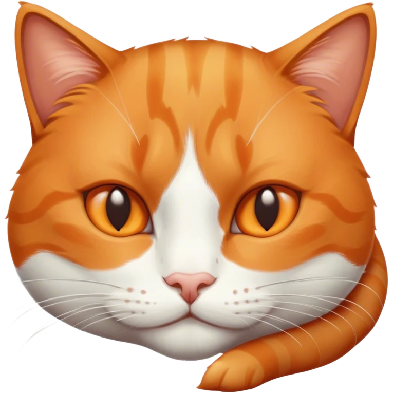 Orange weise Katze liegt  emoji