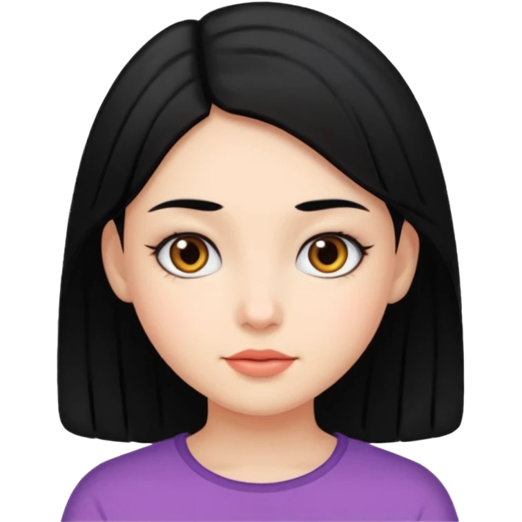 a girl who has black hair emoji