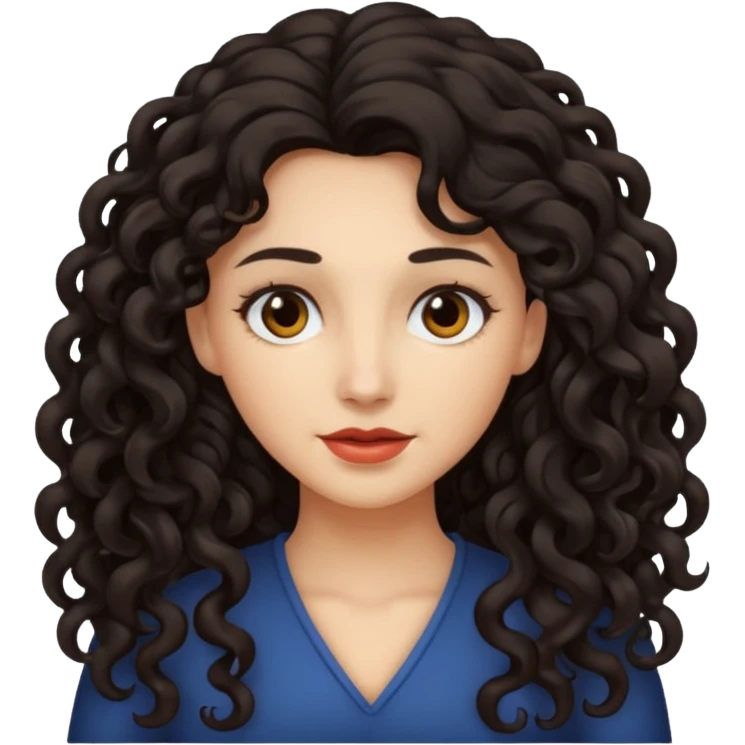 Mujer con pelo rizado largo  emoji