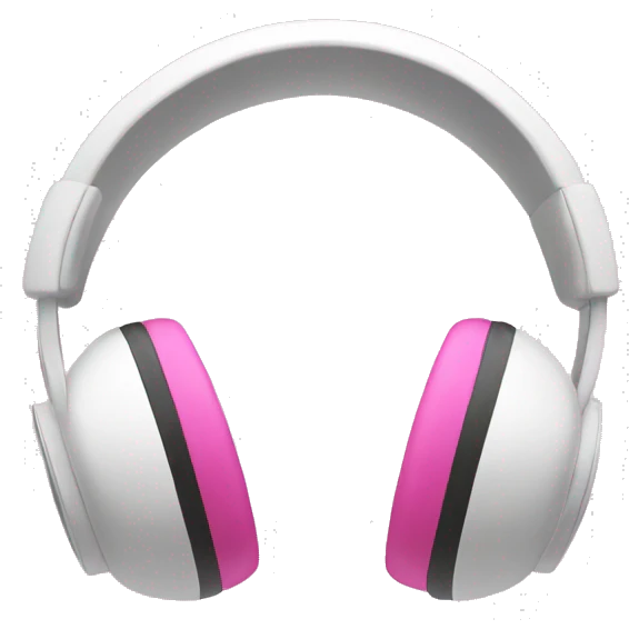 White headphones with pink bows emoji