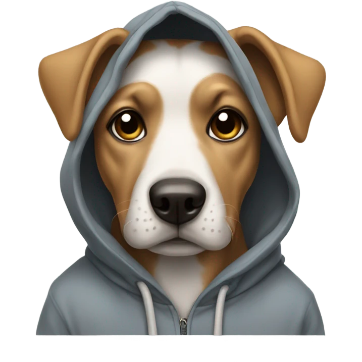 Dog wearing a hoodie  emoji