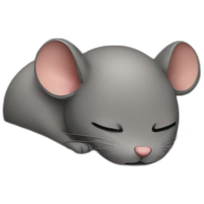 sleeping in tiny bad little silly mouse emoji