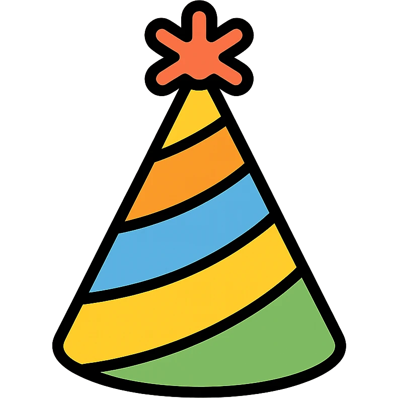 party hat color icon emoji