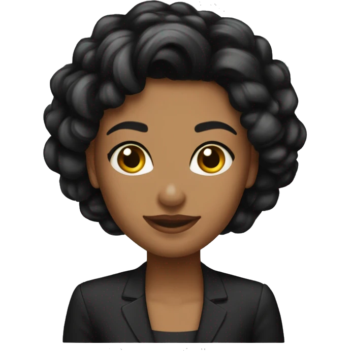 mulher morena formal cabelo liso preto e de comprimento médio emoji