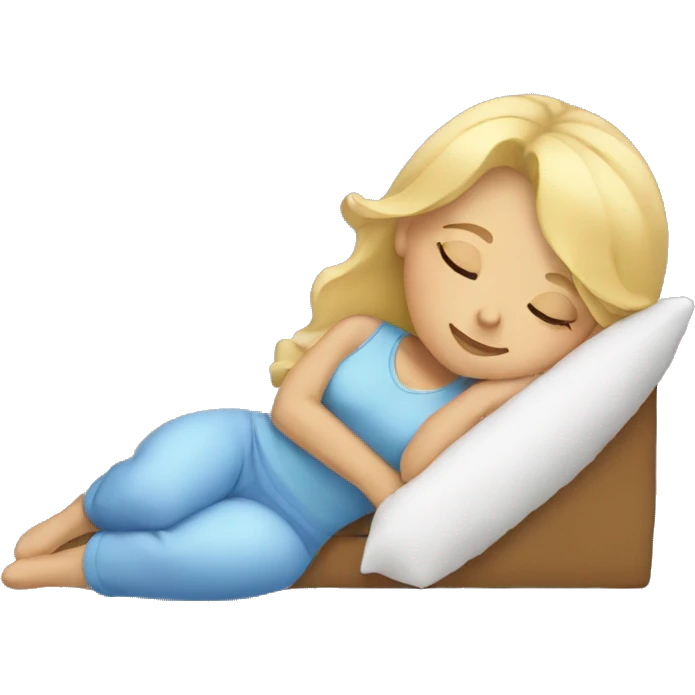 Blonde girl sleeping emoji