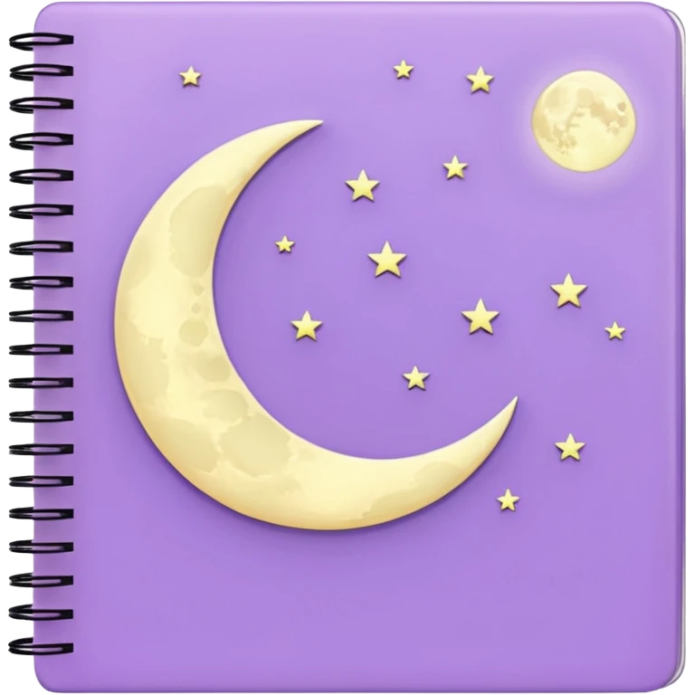 lilac notebook moon emoji