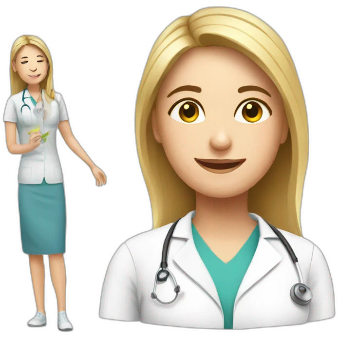 physiotherapist girl working with patients emoji