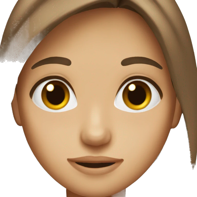 long Brown hair brown eyed girl emoji