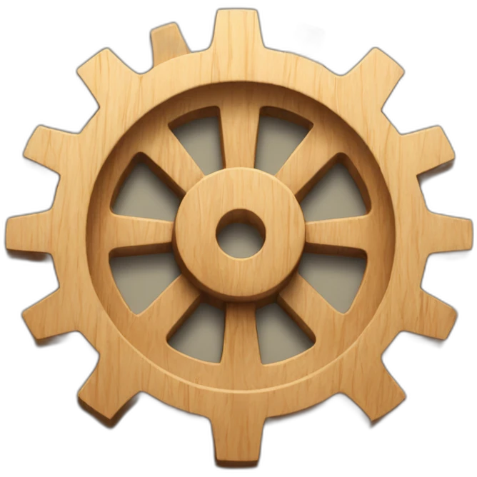 Wooden cogwheel emoji