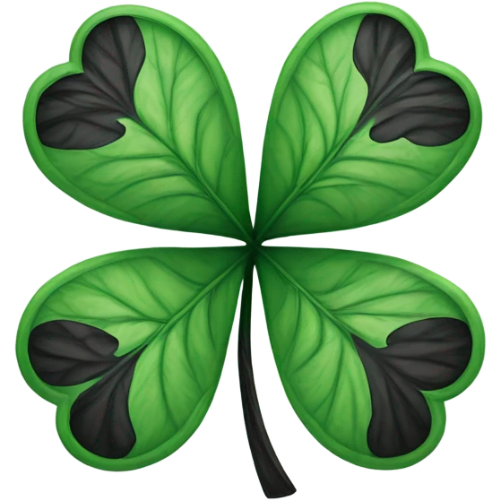 Clover black white emoji