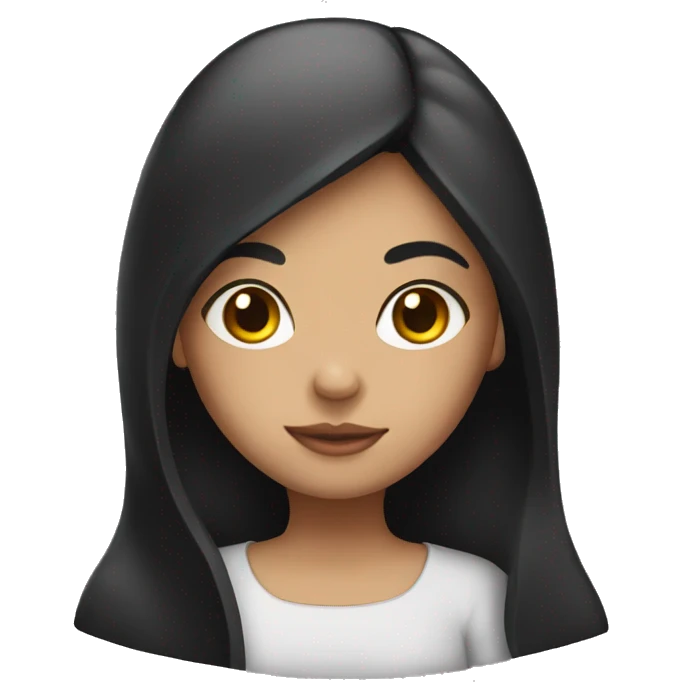 Girl with black hair with open book emoji
